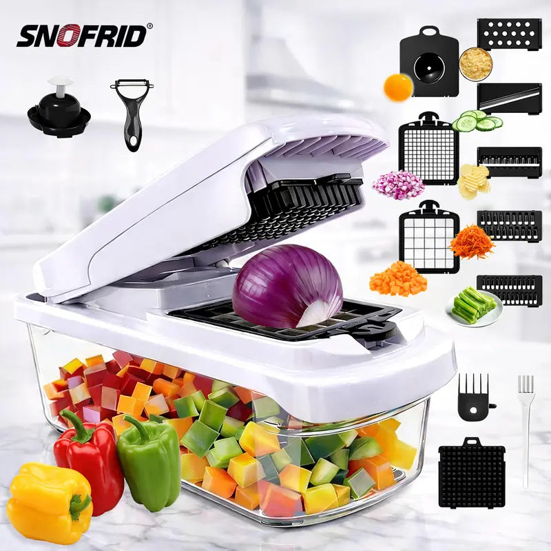 Snofrid 15-in-1 Vegetable Chopper, Multifunction Food Slicer & Dicer