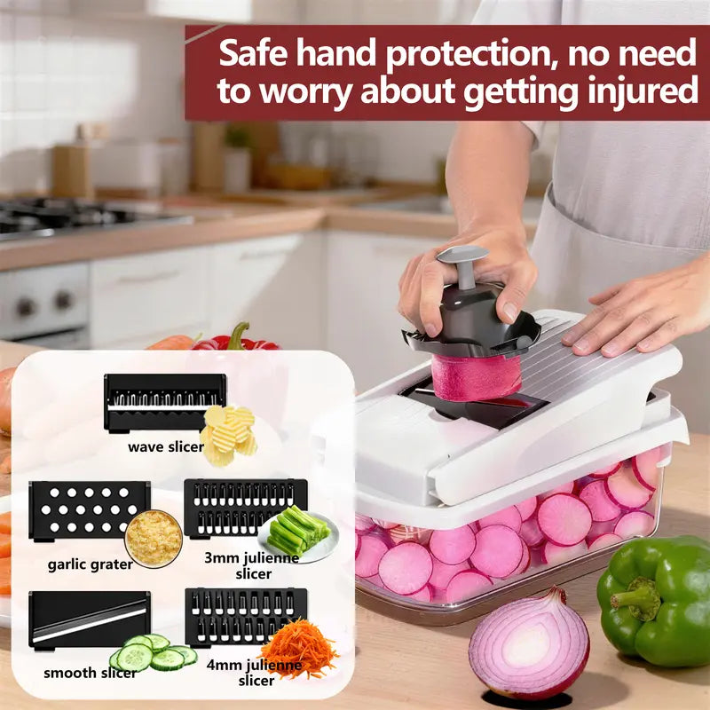 Snofrid 15-in-1 Vegetable Chopper, Multifunction Food Slicer & Dicer