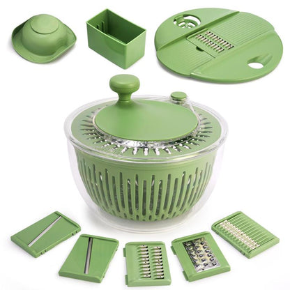 PUKOMC 5-in-1 Large Salad Spinner, Vegetable Washer & Food Prep Bowl