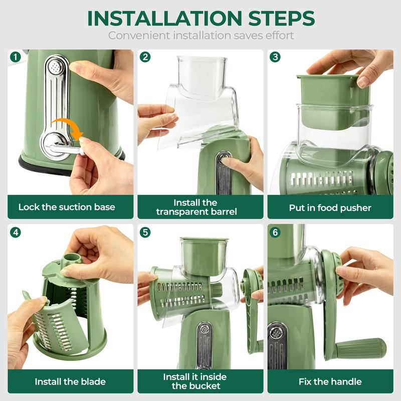 SUSTEAS Handheld Grater, Multifunction Cheese & Vegetable Grater